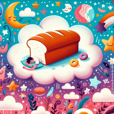 별빛과 구름 사이로 떠 있는 빵