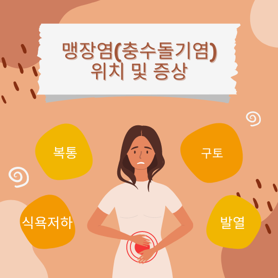 맹장염(충수돌기염) 위치 및 증상