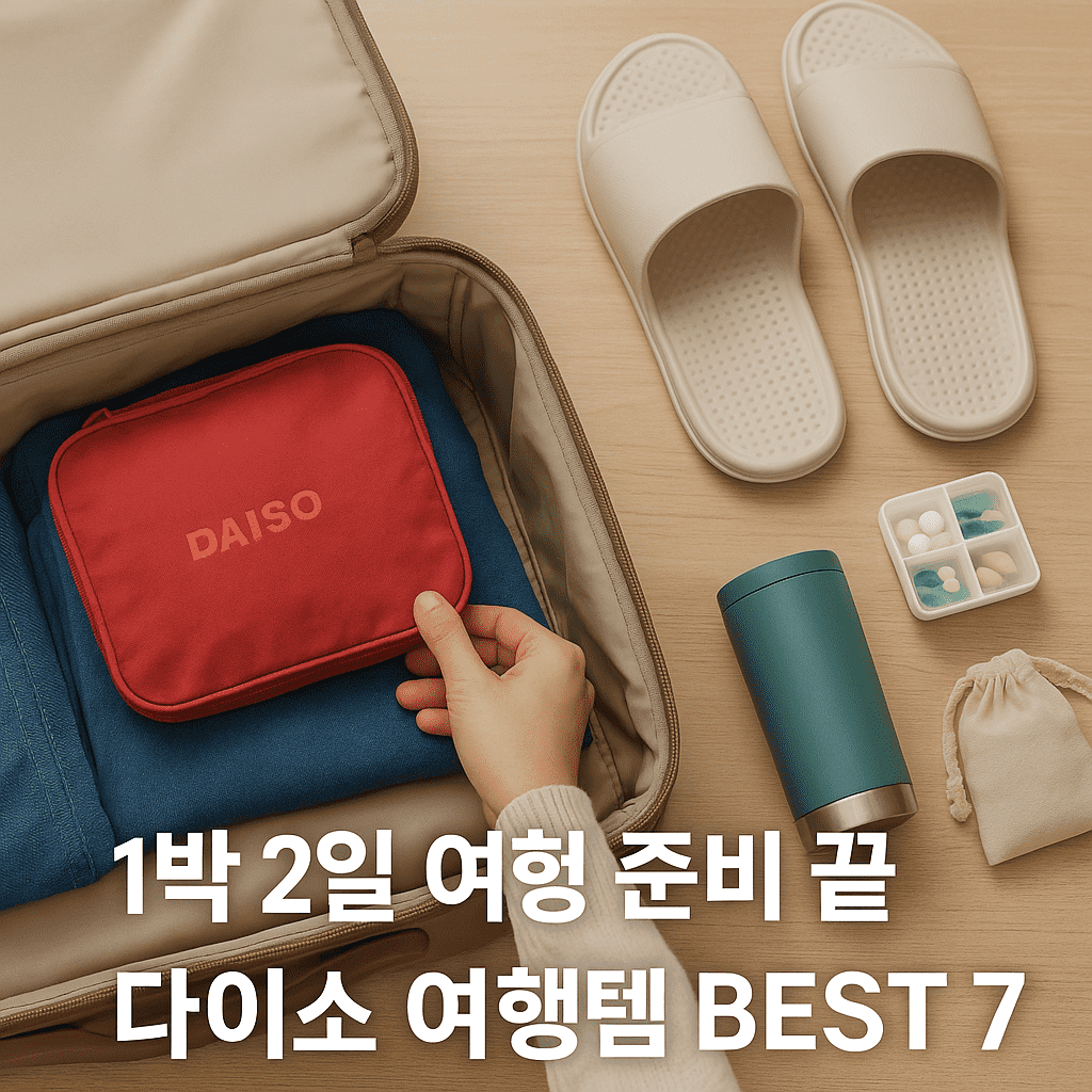다이소 여행용품 추천 BEST 7 – 1박 2일, 캠핑, 해외여행 완전정복