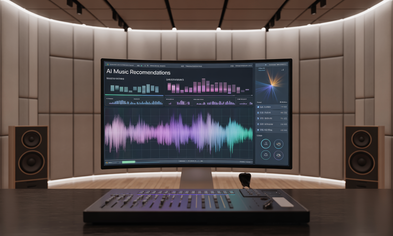 맞춤형 BGM 추천 시스템이 개인의 데이터를 기반으로 작동하는 원리를 시각화한 이미지