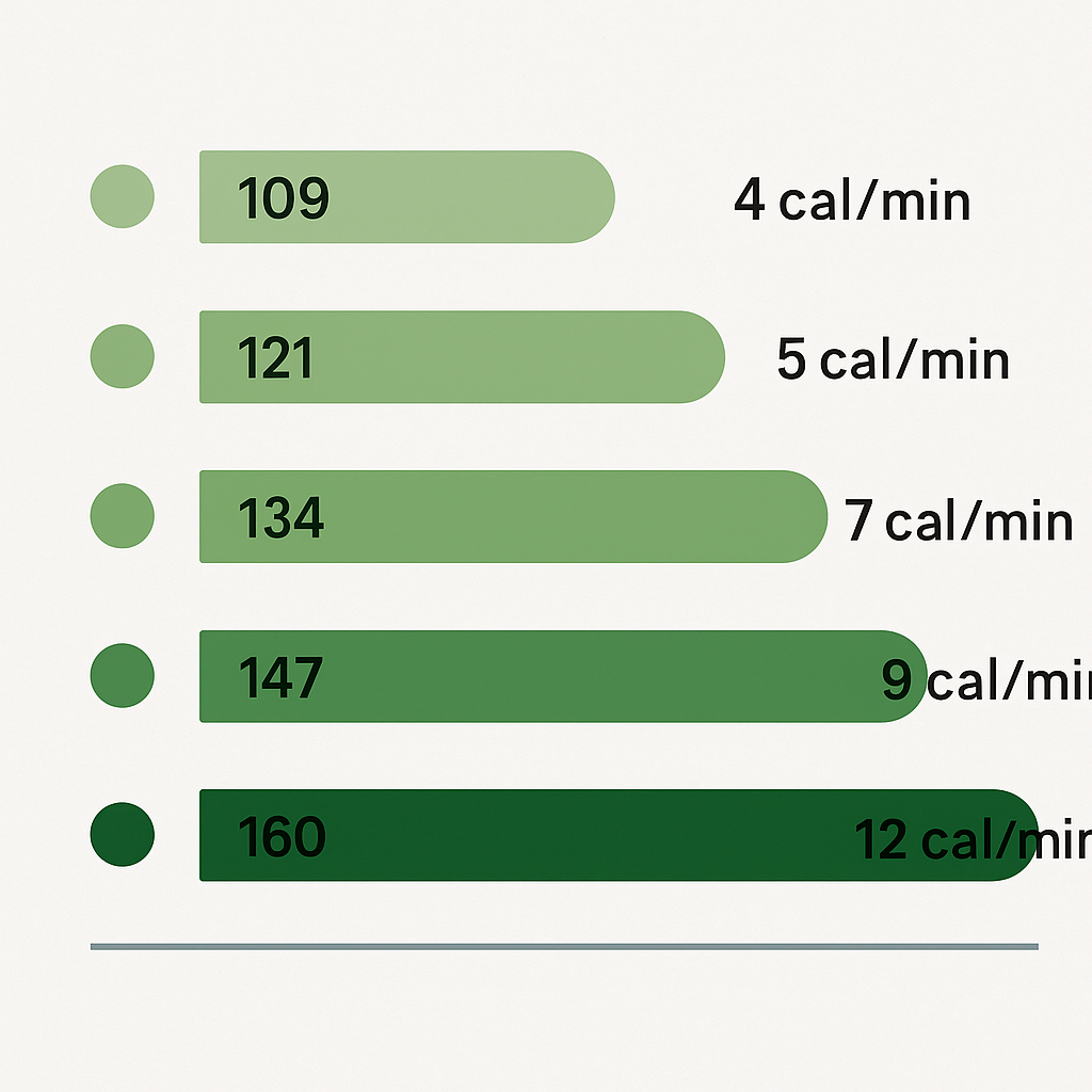 심박수와 칼로리 소모량, 심박수별 호흡법
