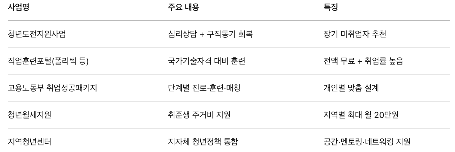 📌 그 외 유용한 지원사업 요약