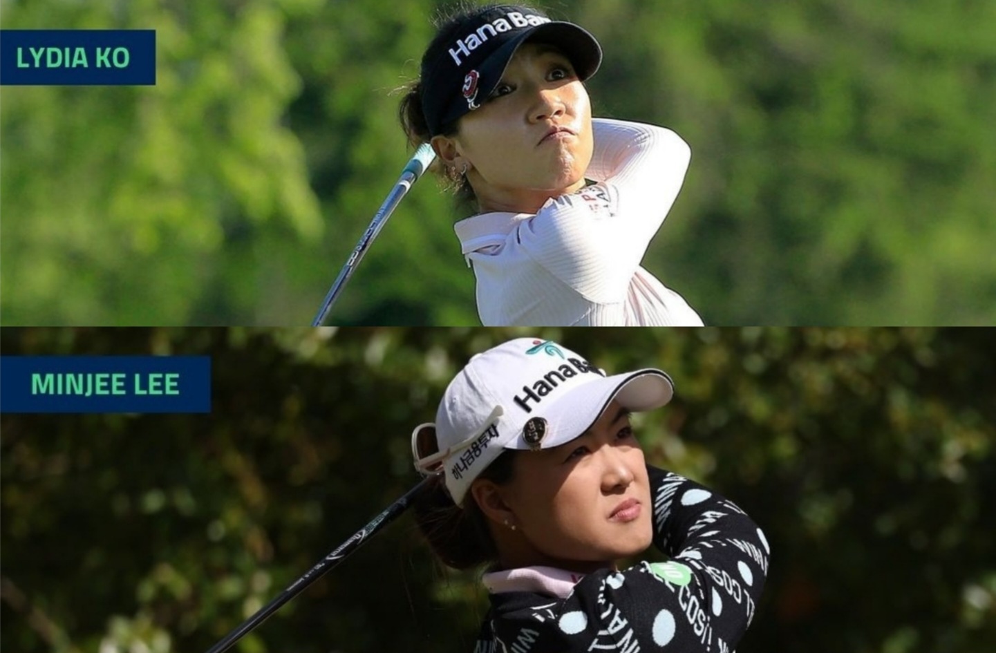 매 대회 우승권에 있는 리디아 고(고보경), 이민지