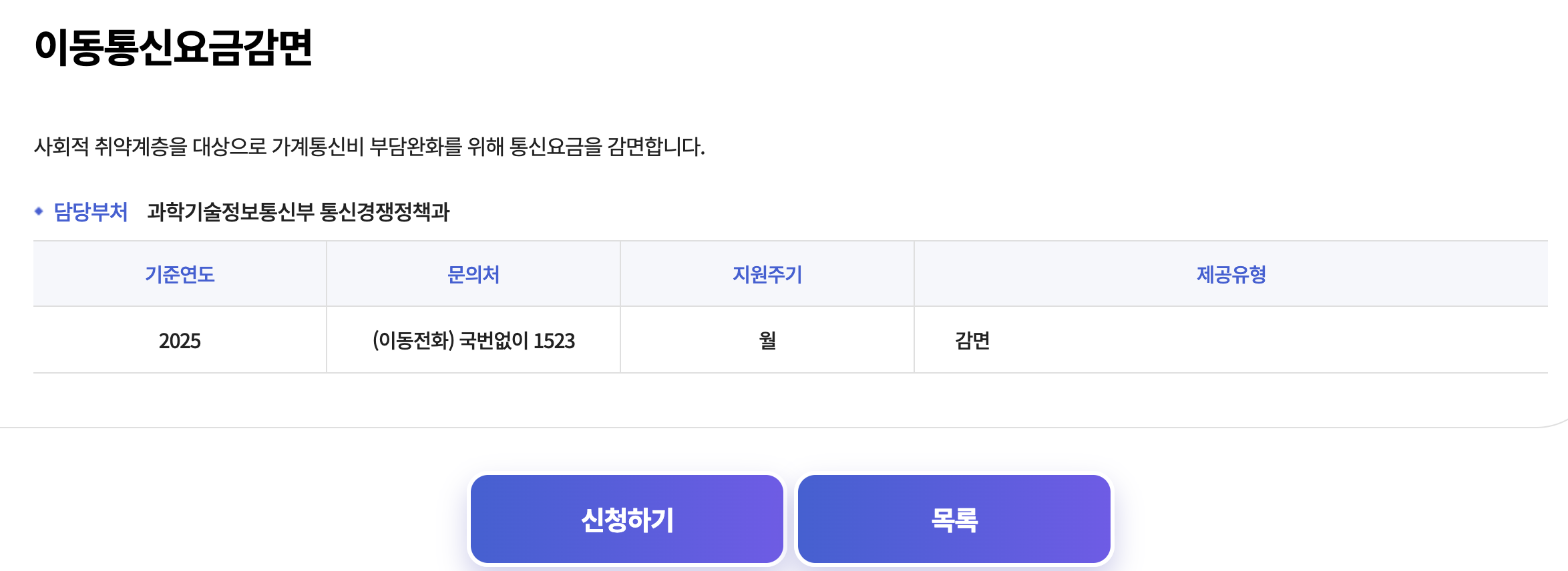 이동통신요금 휴대푠 요금 감면