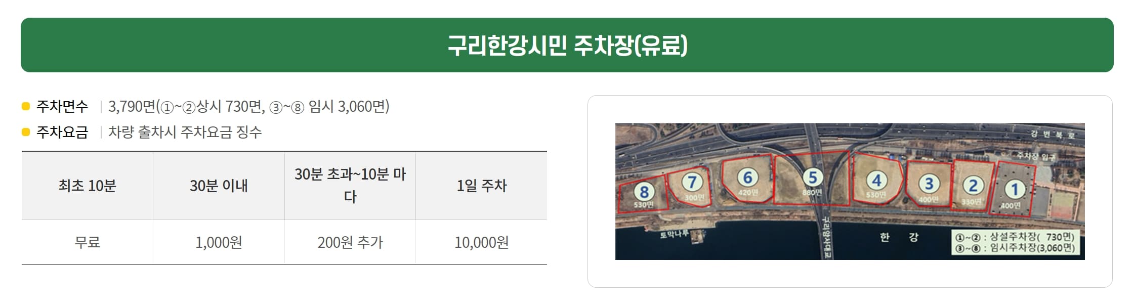구리 유채꽃 축제 주차안내 및 요금