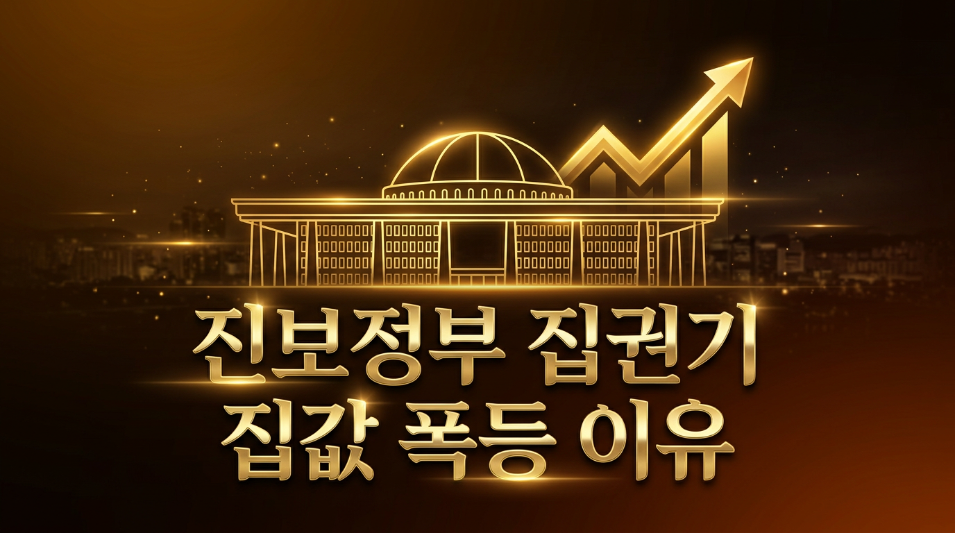 진보정부 집권기때 집값이 폭등하는 이유를 제목으로 표현한 이미지