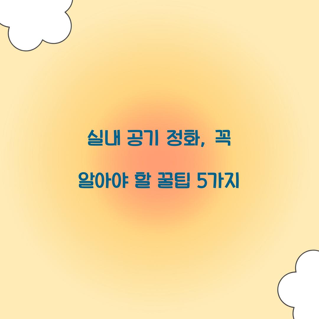 실내 공기 정화