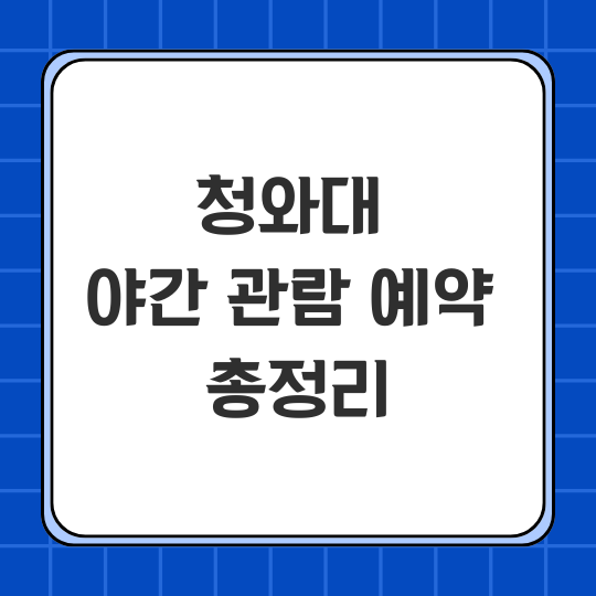 청와대 야간관람신청