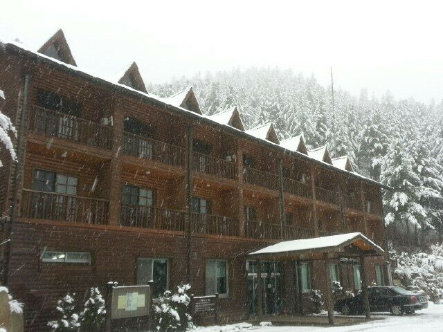 산음자연휴양림 풍경 눈오는 날