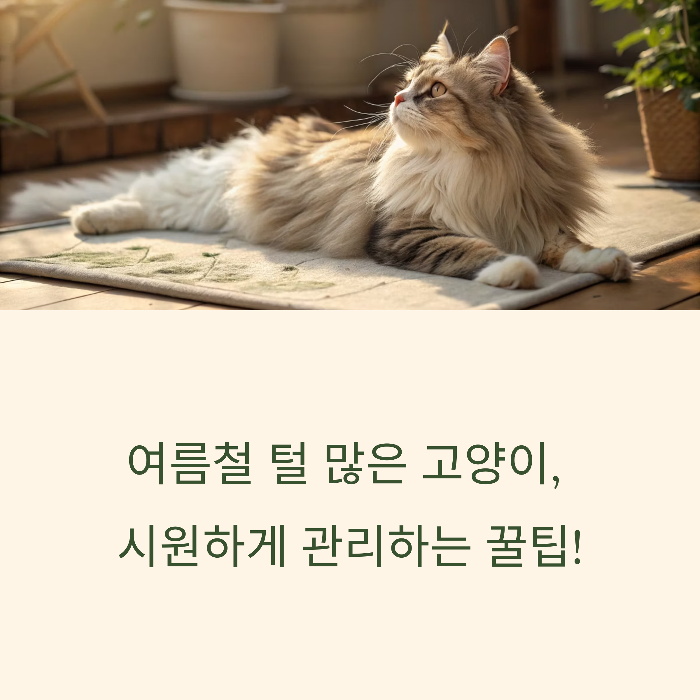 여름철 털 많은 고양이, 시원하게 관리하는 꿀팁!