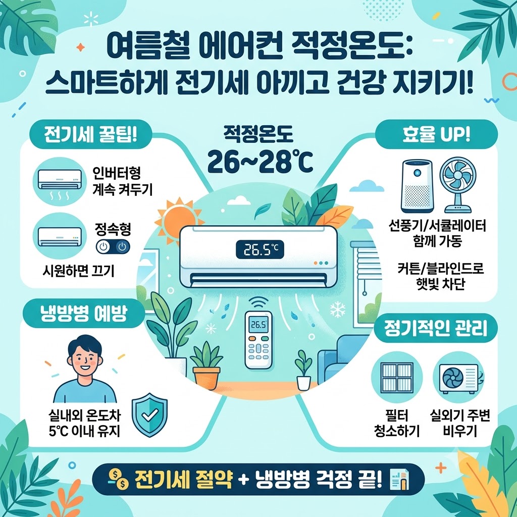 여름철 에어컨 적정 온도 및 전기세 절약 꿀팁