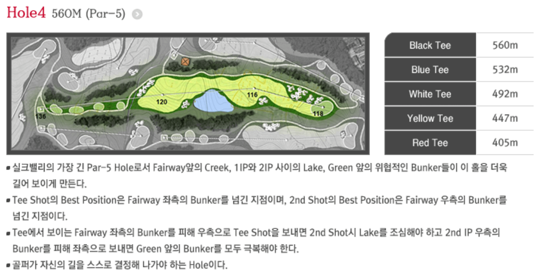 실크밸리 골프클럽 밸리코스 4