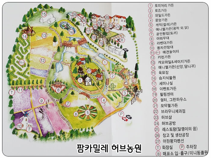 팜카밀레 허브농장, 안내도