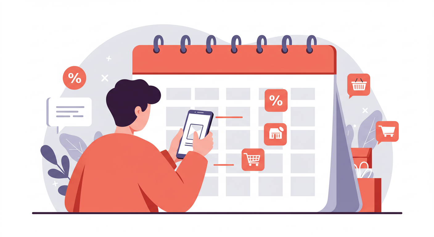 스마트폰 가격과 할인 시기를 비교하는 장면