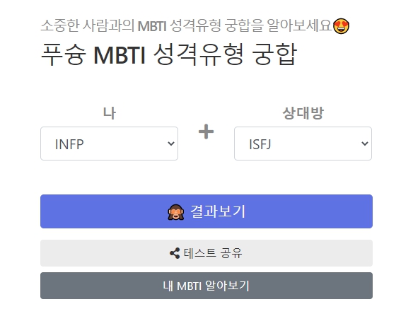 MBTI 성격 유형 궁합