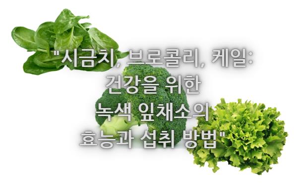 시금치, 브로콜리, 케일: 건강을 위한 녹색 잎채소의 효능과 섭취 방법