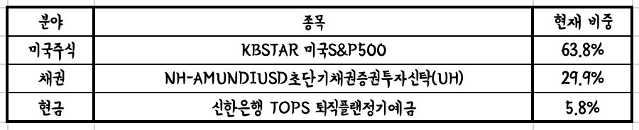 IRP 계좌 현상황 표