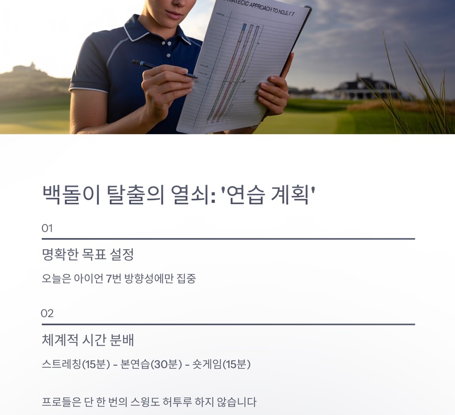 백돌이 탈출의 열쇠: '연습 계획' 세우기