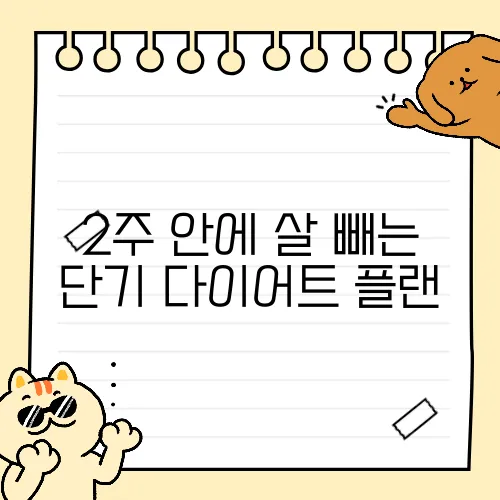 2주 안에 살 빼는 단기 다이어트 플랜