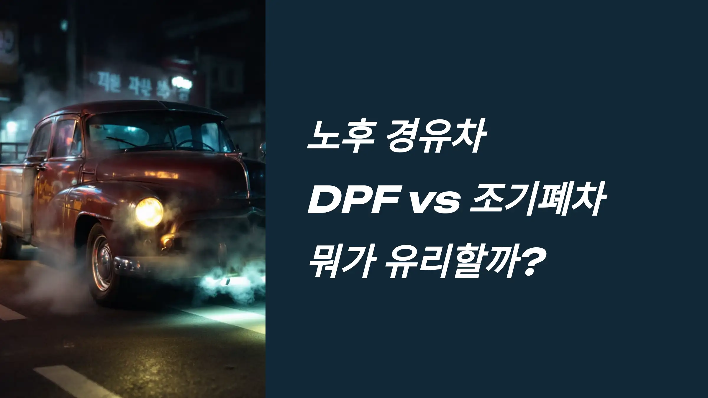 노후 경유차 DPF vs 조기폐차, 뭐가 유리할까?
