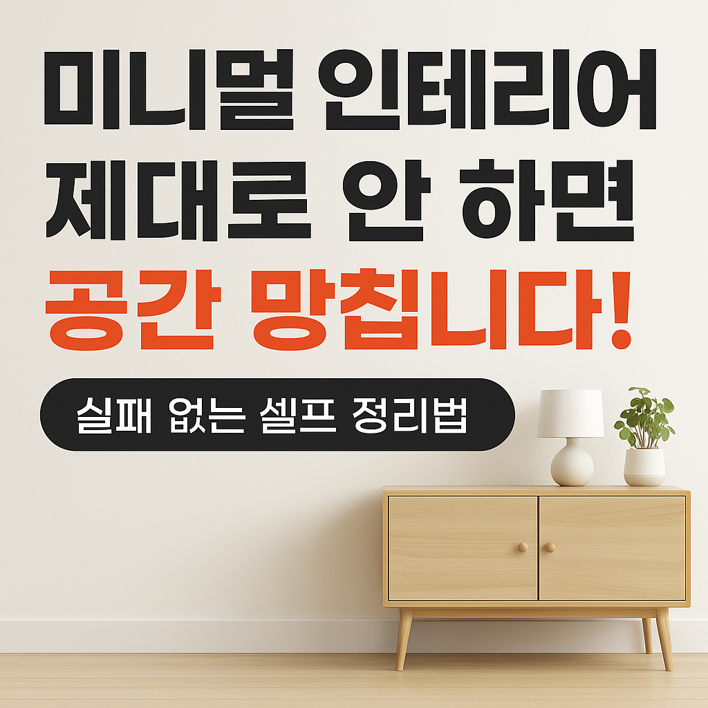 [미니멀 인테리어] 잘못하면 공간 망칩니다｜실패 없는 셀프 인테리어 가이드