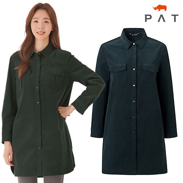 PAT 코듀로이 아우터형 롱 셔츠