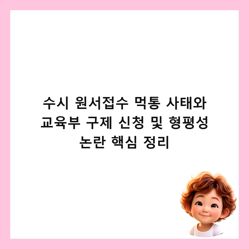 수시 원서접수 먹통 사태와 교육부 구제 신청 및 형평성 논란 핵심 정리 썸네일