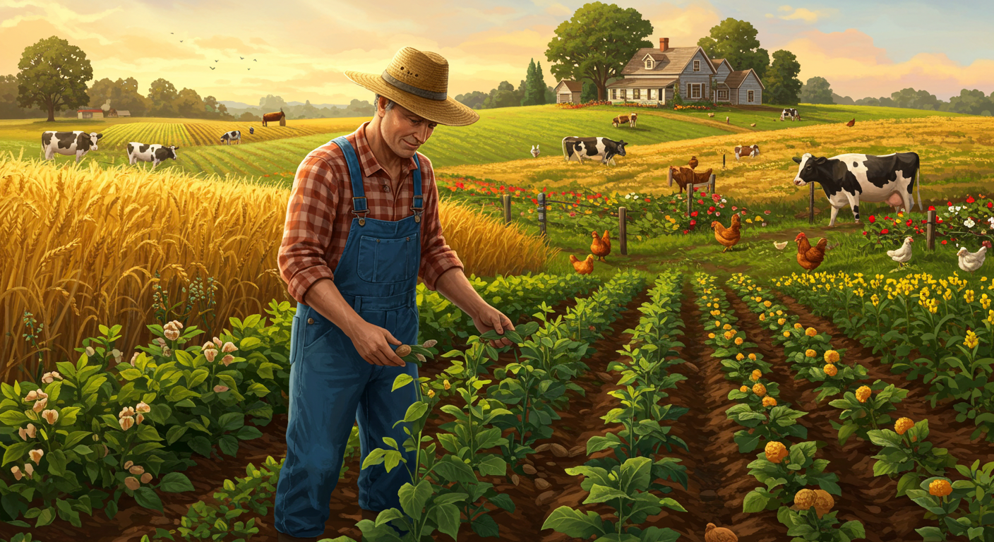 농장에서 일하는 사람 사진