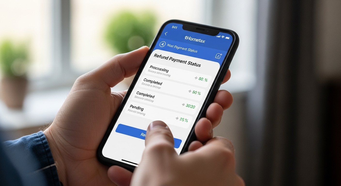 홈택스 사이트에서 나의 세금 환급 현황 및 입금 계좌를 확인하는 방법
