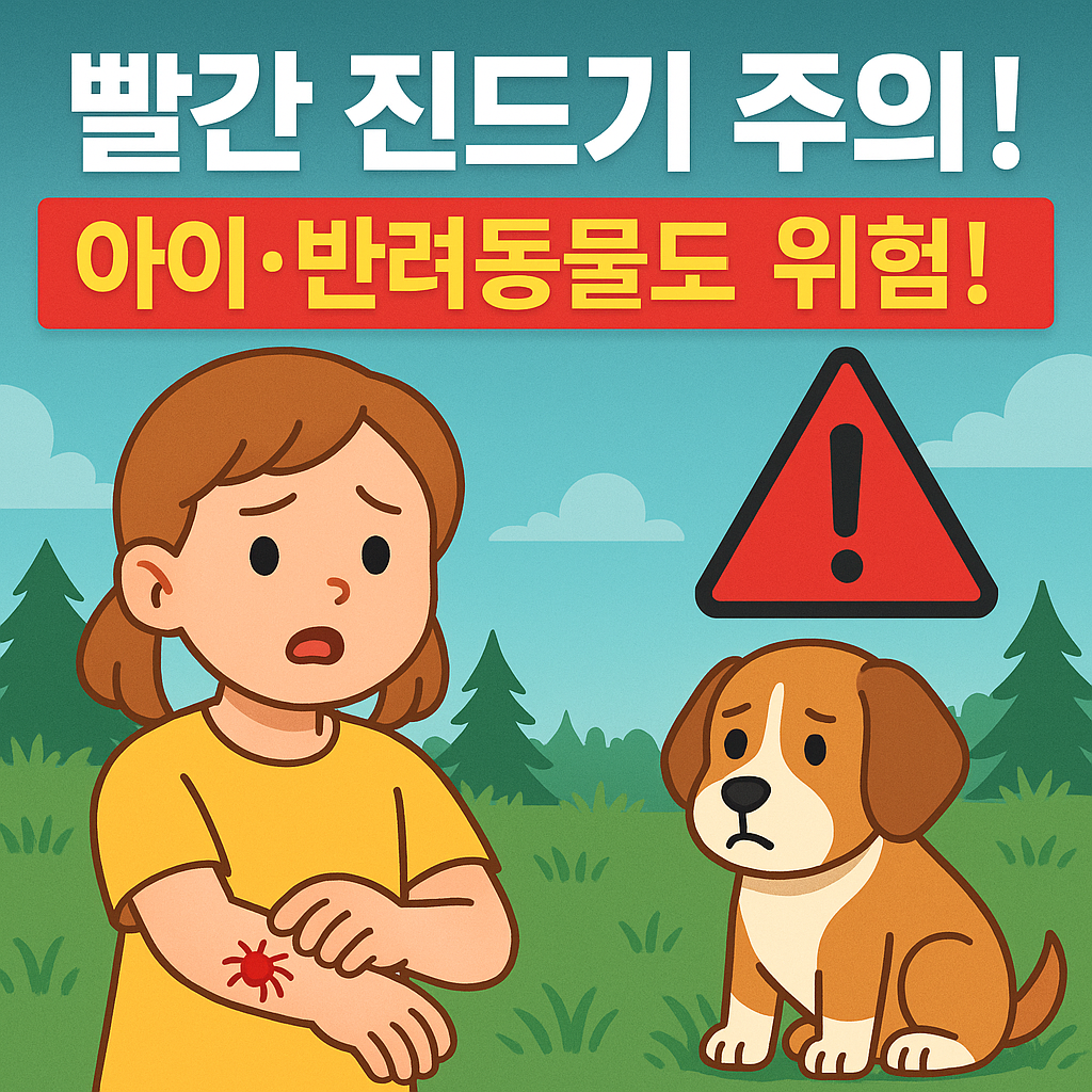 빨간 진드기 물림 경고 썸네일 이미지