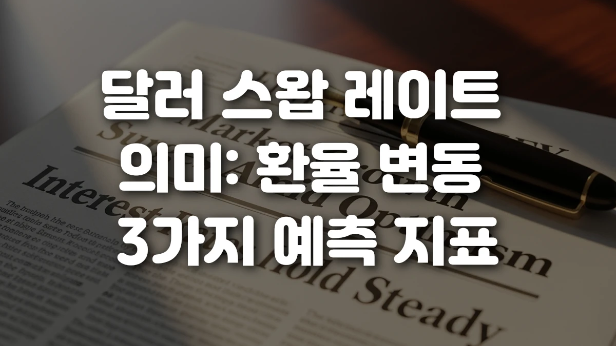 달러 스왑 레이트 의미 환율 변동 3가지 예측 지표