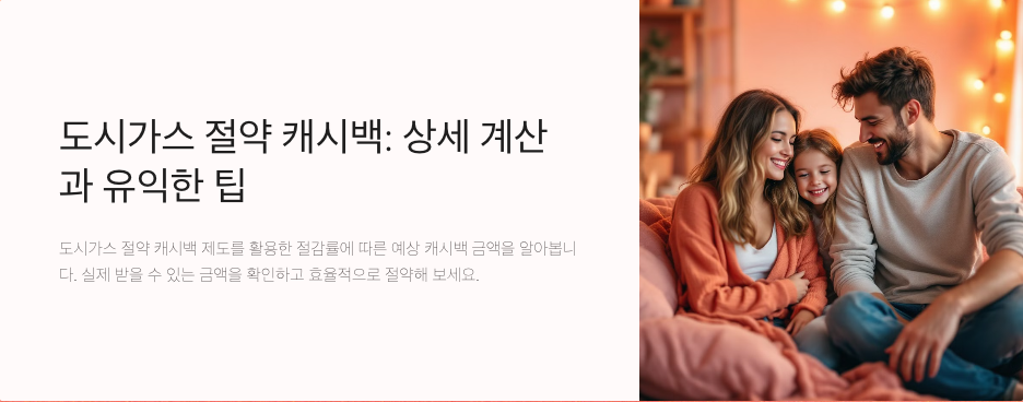 💡 도시가스 절약 캐시백: 상세 계산 예시와 유익한 팁