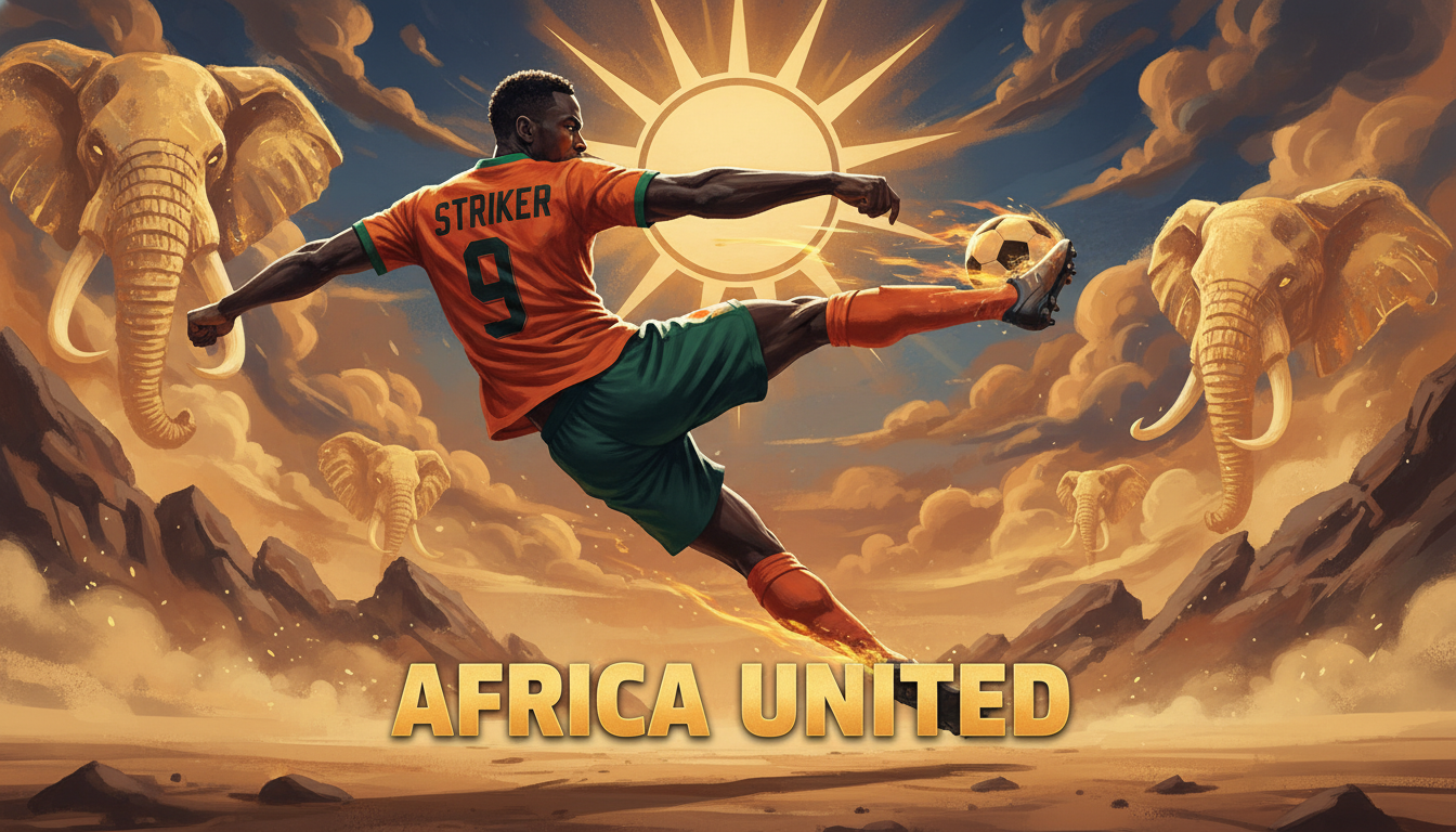 디디에 드록바의 계보를 잇는 코트디부아르 국가대표 핵심 공격수 일러스트