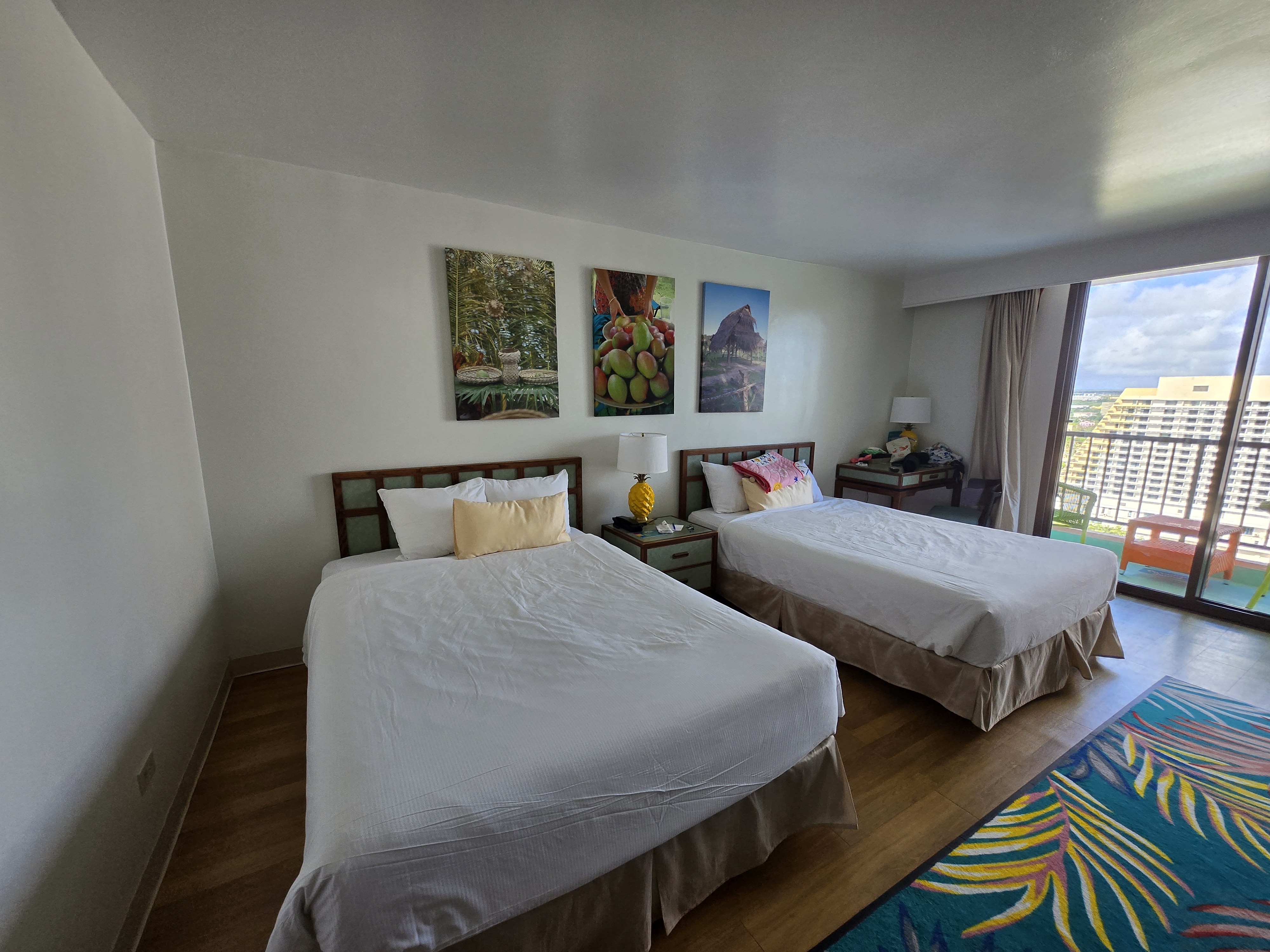 괌 PIC 오세아니아 B동 슈페리어 워터파크뷰 룸 더블침대 2개