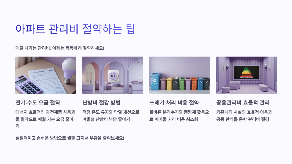 아파트 관리비 절약하는 방법 7가지 팁