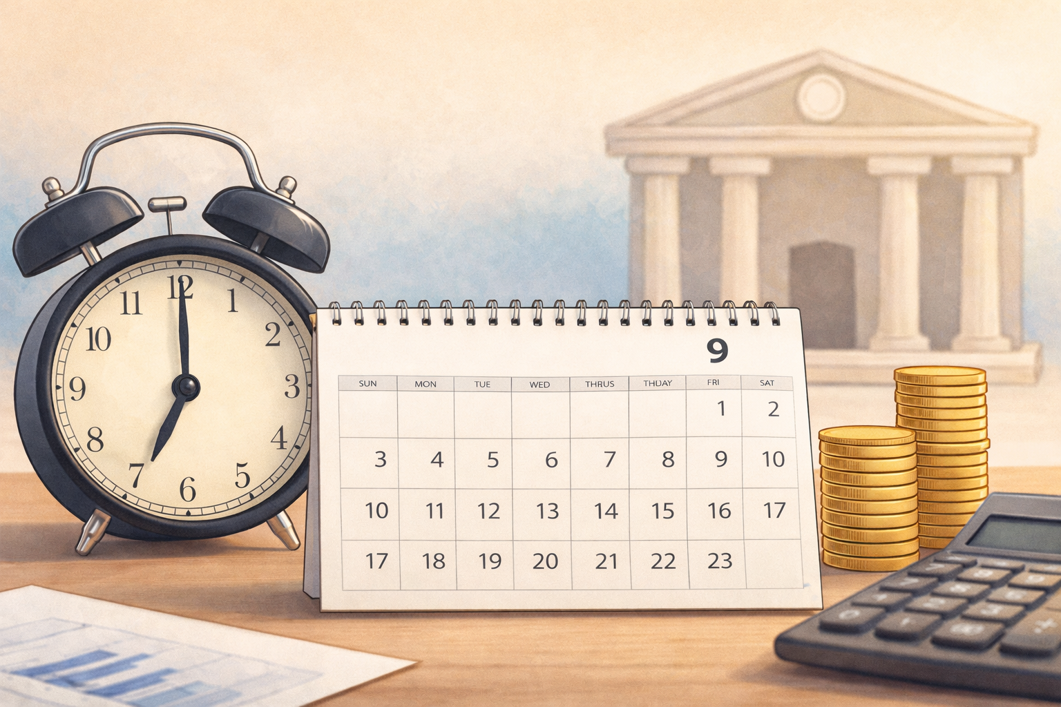 2026 근로장려금 지급 시기 달력과 금융 일러스트 이미지