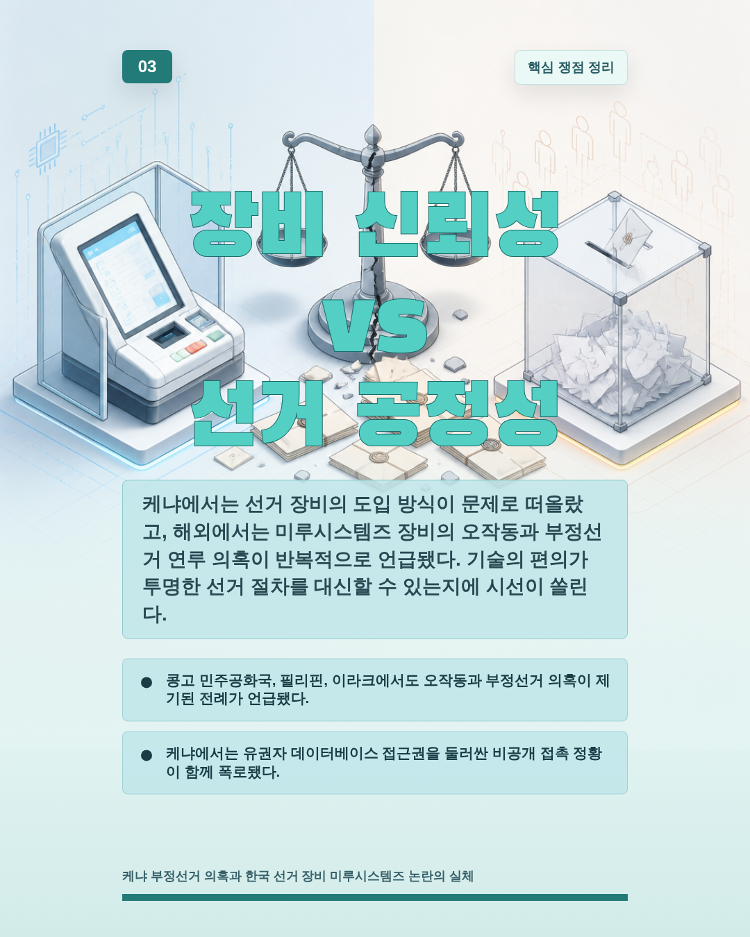 장비 신뢰성 vs 선거 공정성