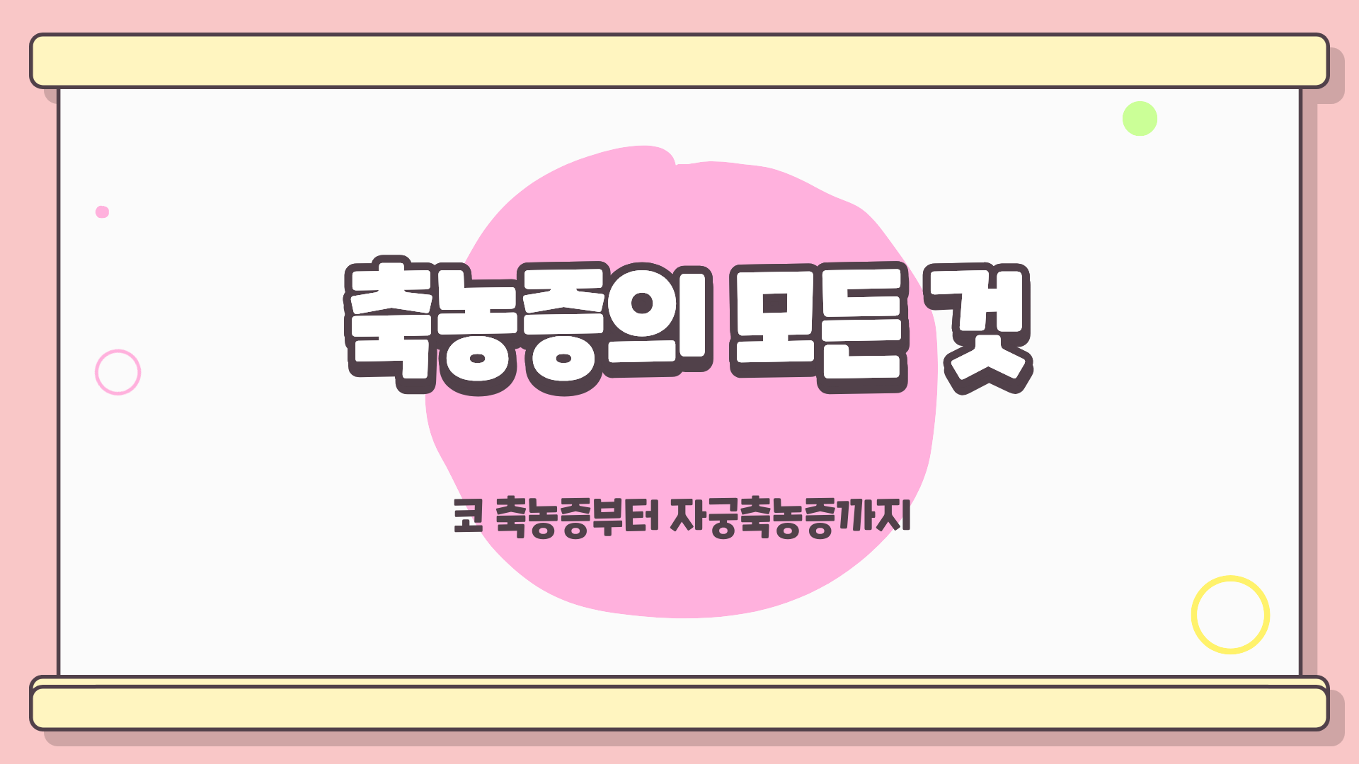 축농증 증상과 원인, 만성 축농증 증상, 자궁축농증 증상까지 완벽 정리