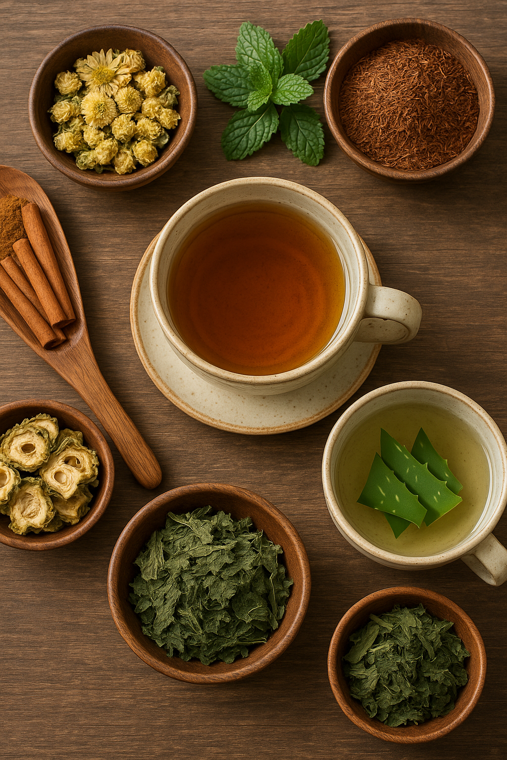 혈당 관리에 좋은 허브차 (계피, 뽕잎, 여주) 관련 사진