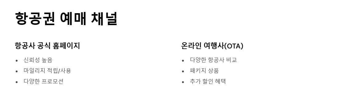 국제선 항공권 예매 방법