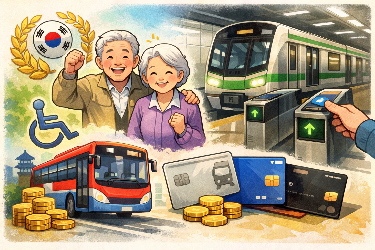 2026 대중교통 무료 신청방법 총정리｜만 65세 이상 지하철&middot;버스 혜택 한눈에 관련 사진