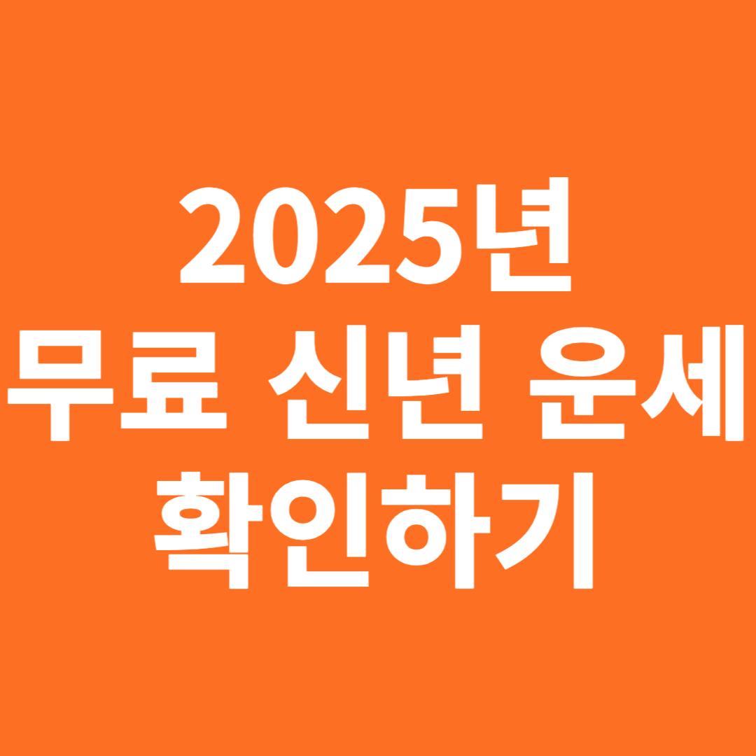2025년 신년운세 무료보기