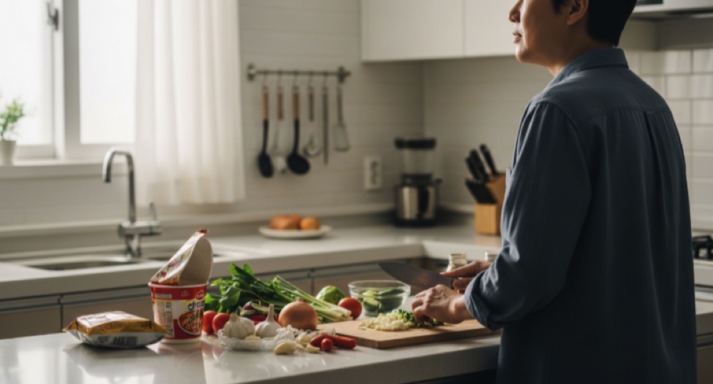 식단 바꾸는 모습