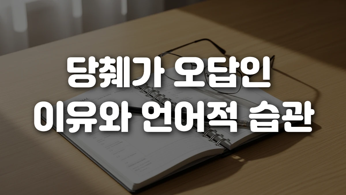 당췌가 오답인 이유와 언어적 습관