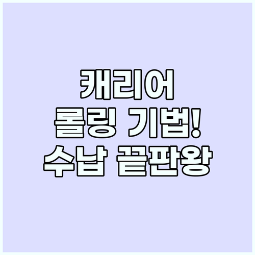 캐리어 정리 기술 롤링 기법으로 의류..