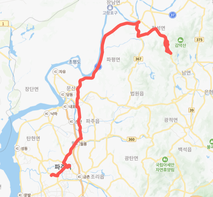 파주-7700번-버스-노선-지도