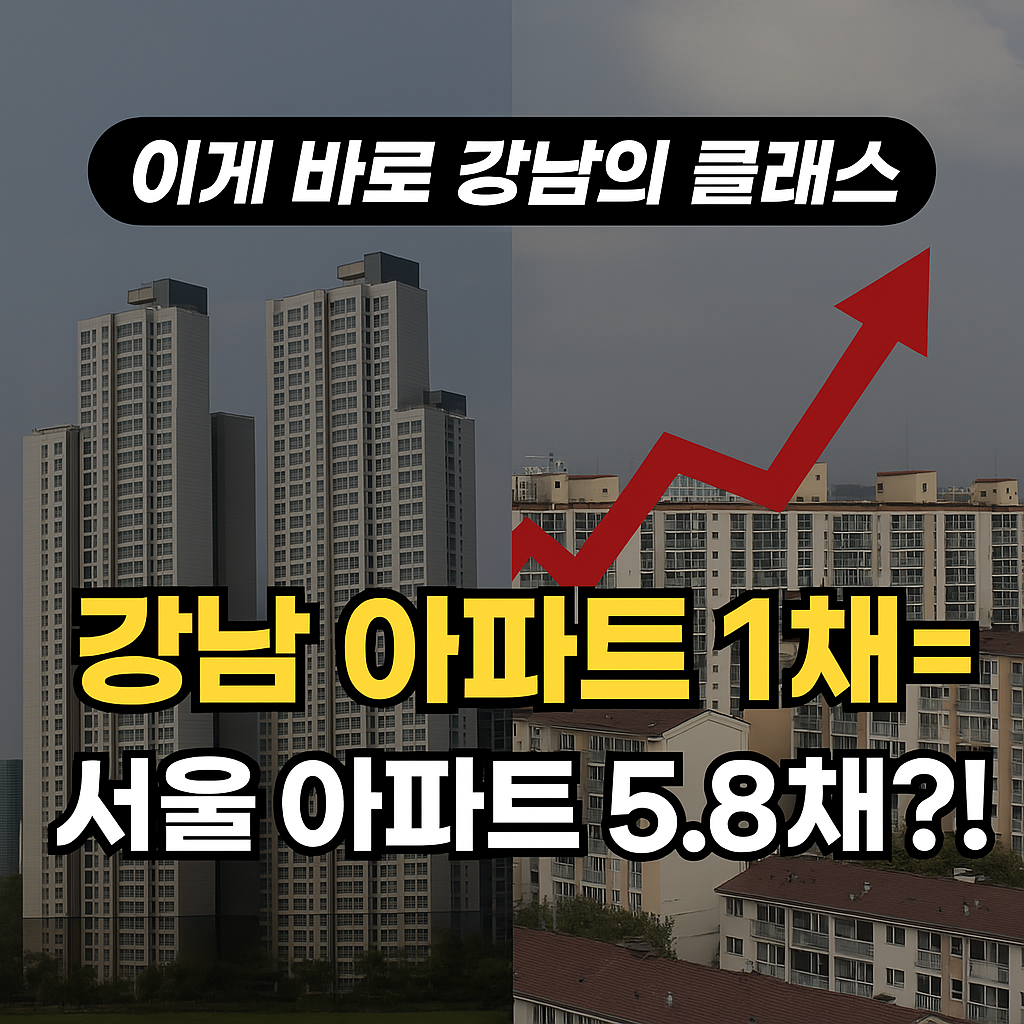 “강남 아파트 1채 = 서울 저가 아파트 5.8채”…집값 양극화, 이젠 현실이다