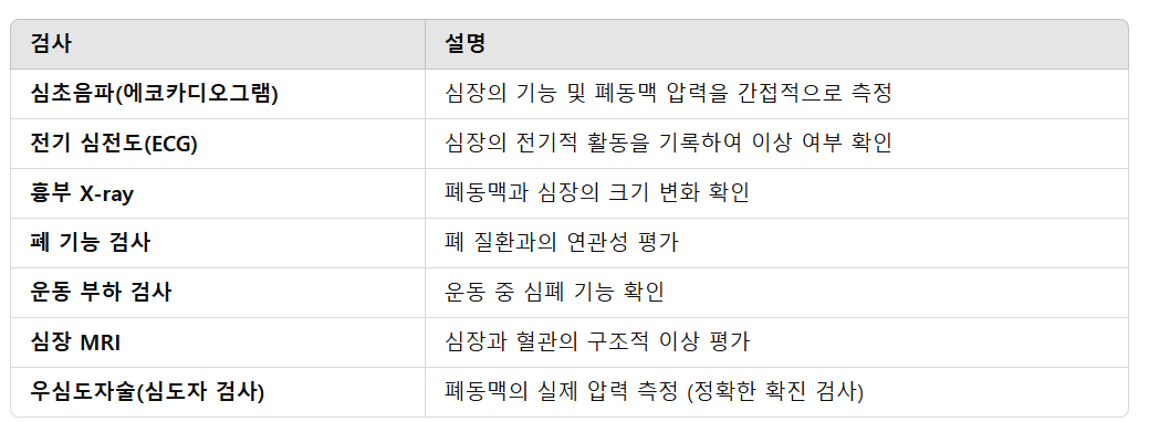 폐동맥 고혈압의 진단 방법