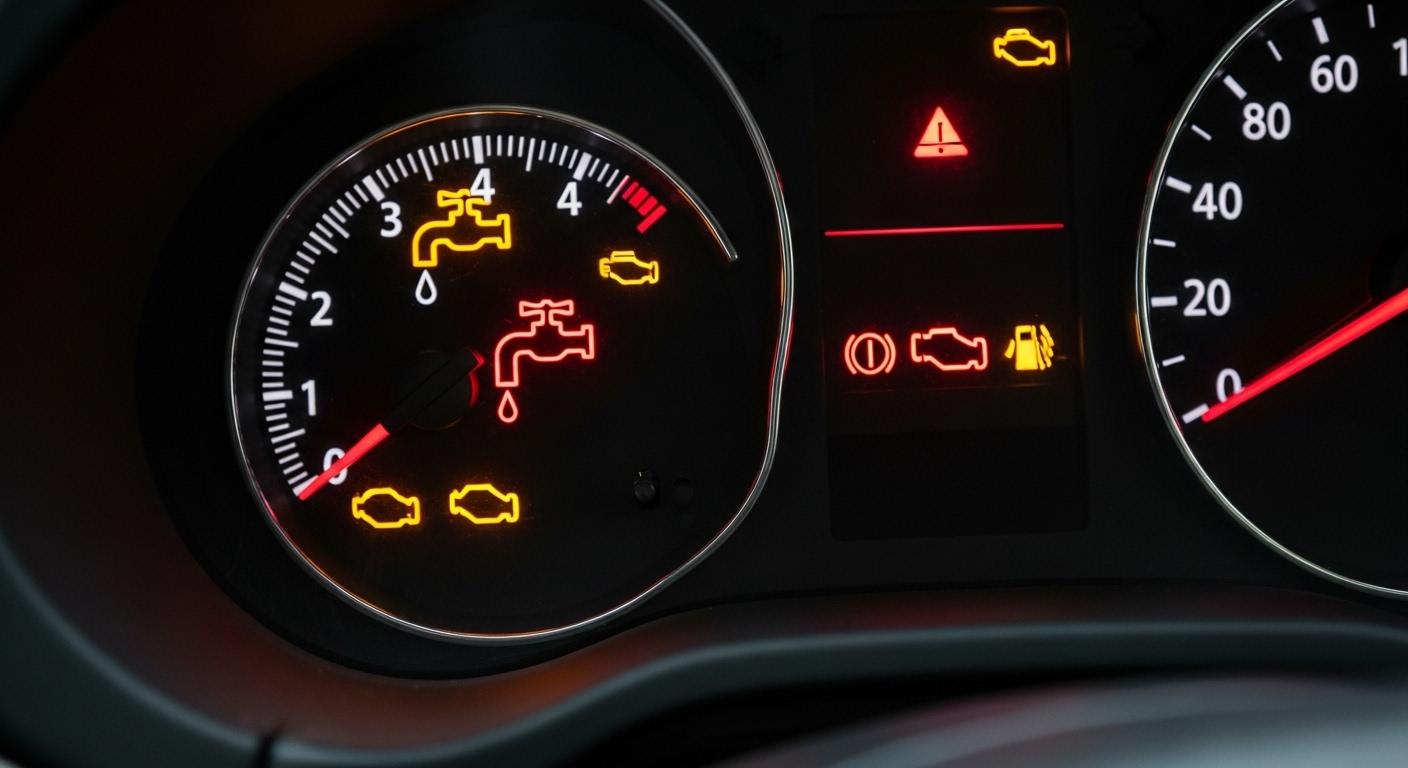 자동차 경고등 표시 수도꼭지