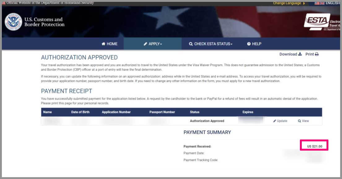 미국 ESTA 공식 홈페이지 최종